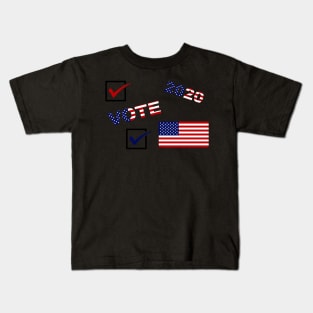 Vote 2020 American Flag Red White and Blue Sticker Pack Kids T-Shirt